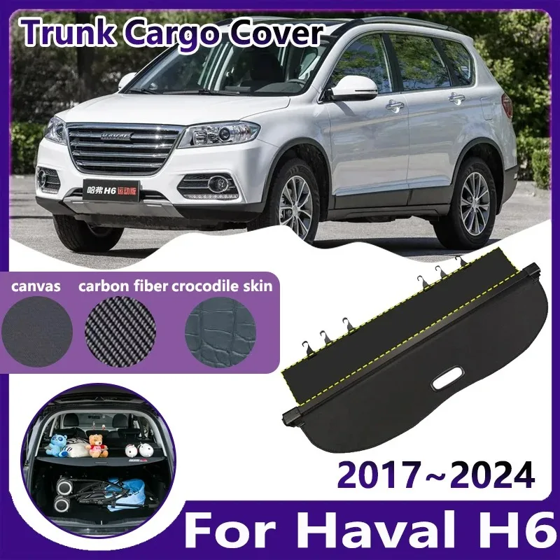 Trunk Cargo Cover for Great Wall Haval H6 Accessories GWM MK2 2017~2024 Car Trunk Security Luggage Retractable Rear Tray Curtain