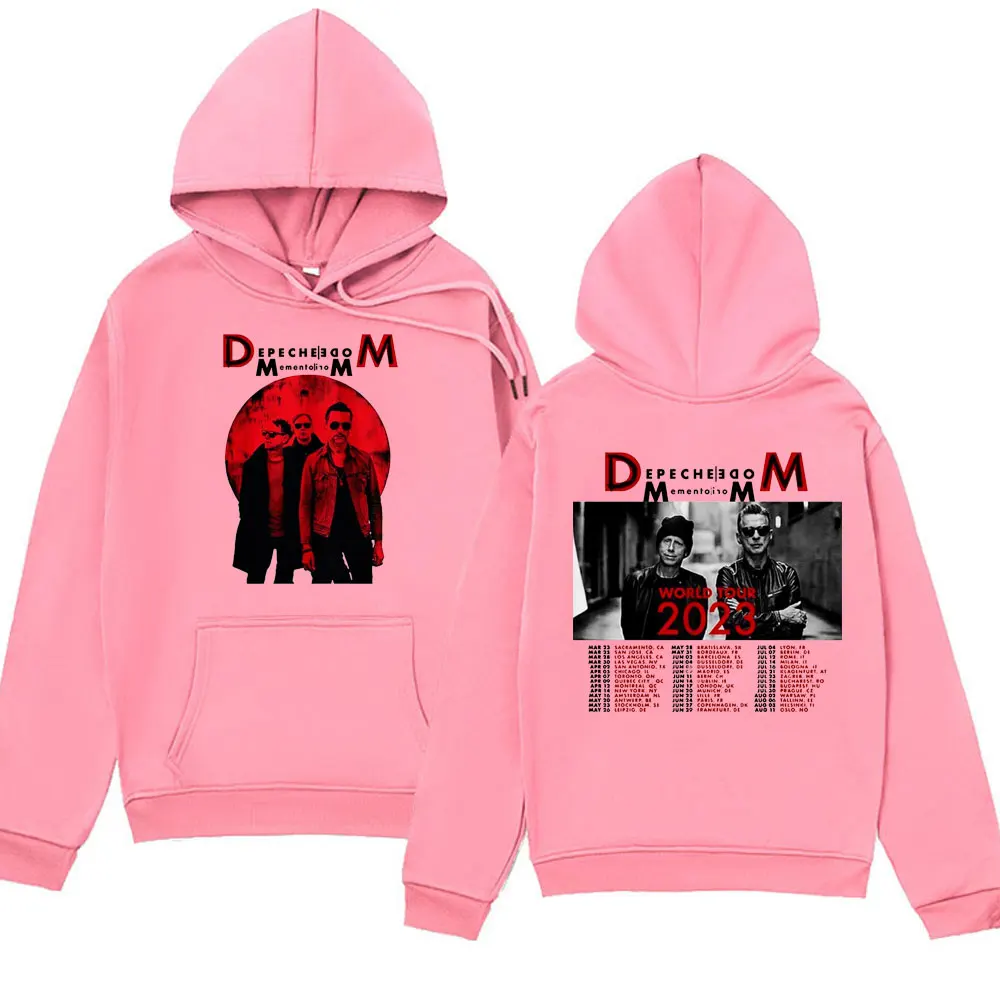 كنزة بغطاء رأس بطباعة جرافيك لموسيقى الروك البريطانية من Depche Memento Mori وللجنسين ، ملابس الشارع بحجم كبير وللجولة العالمية #4