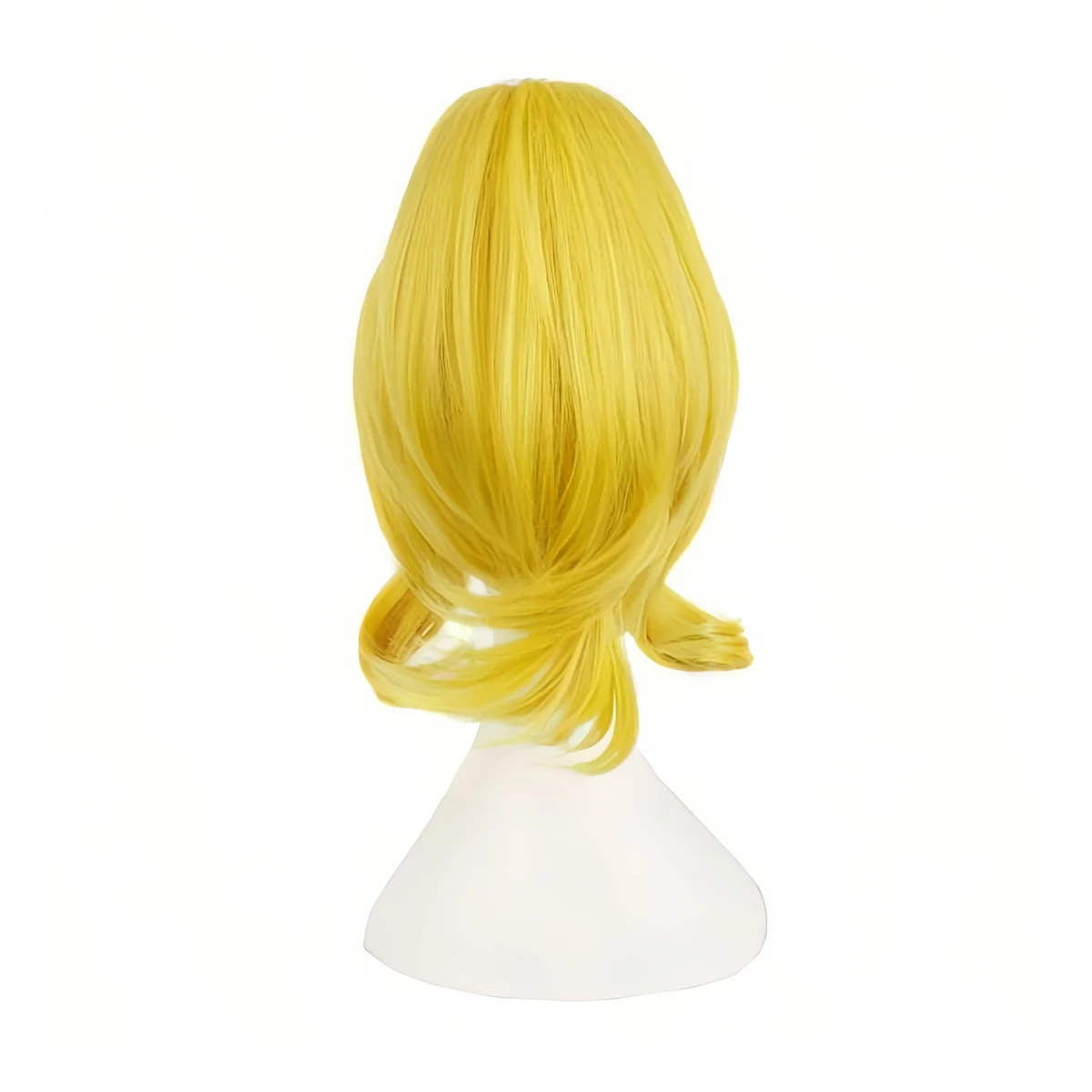 مشرق الذهبي الأصفر 30 سنتيمتر/12 بوصة شعر مستعار اصطناعي ، عالية ذيل حصان الانفجارات المائلة مجعد الجانبين شين تأثيري يوميا