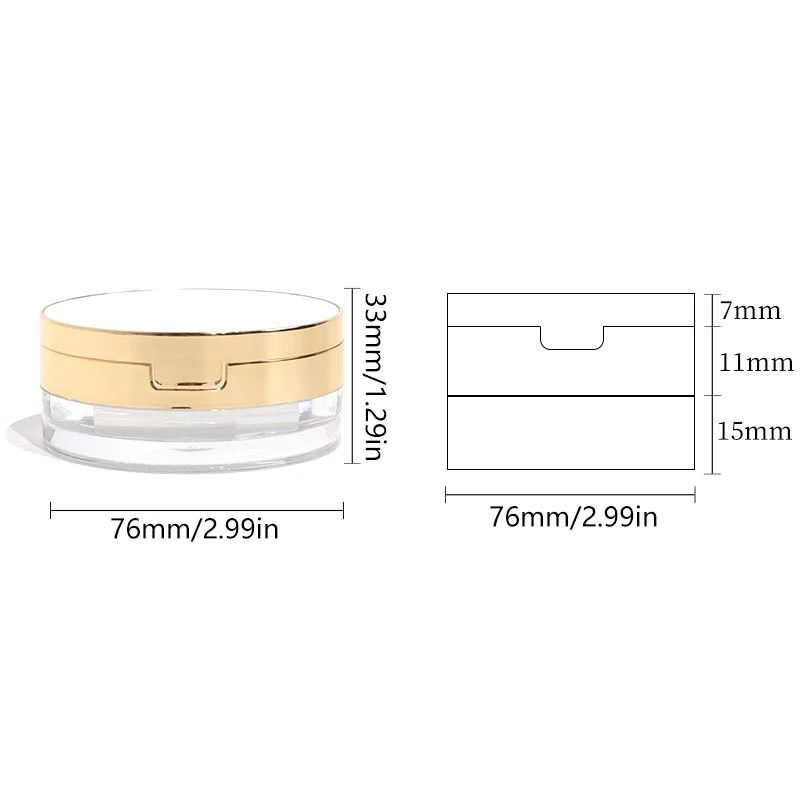 Portable Powder Box Handheld Empty Loose Powder Pot With Sieve Cosmetic Travel Makeup Jar Sifter Container With Powder Puff