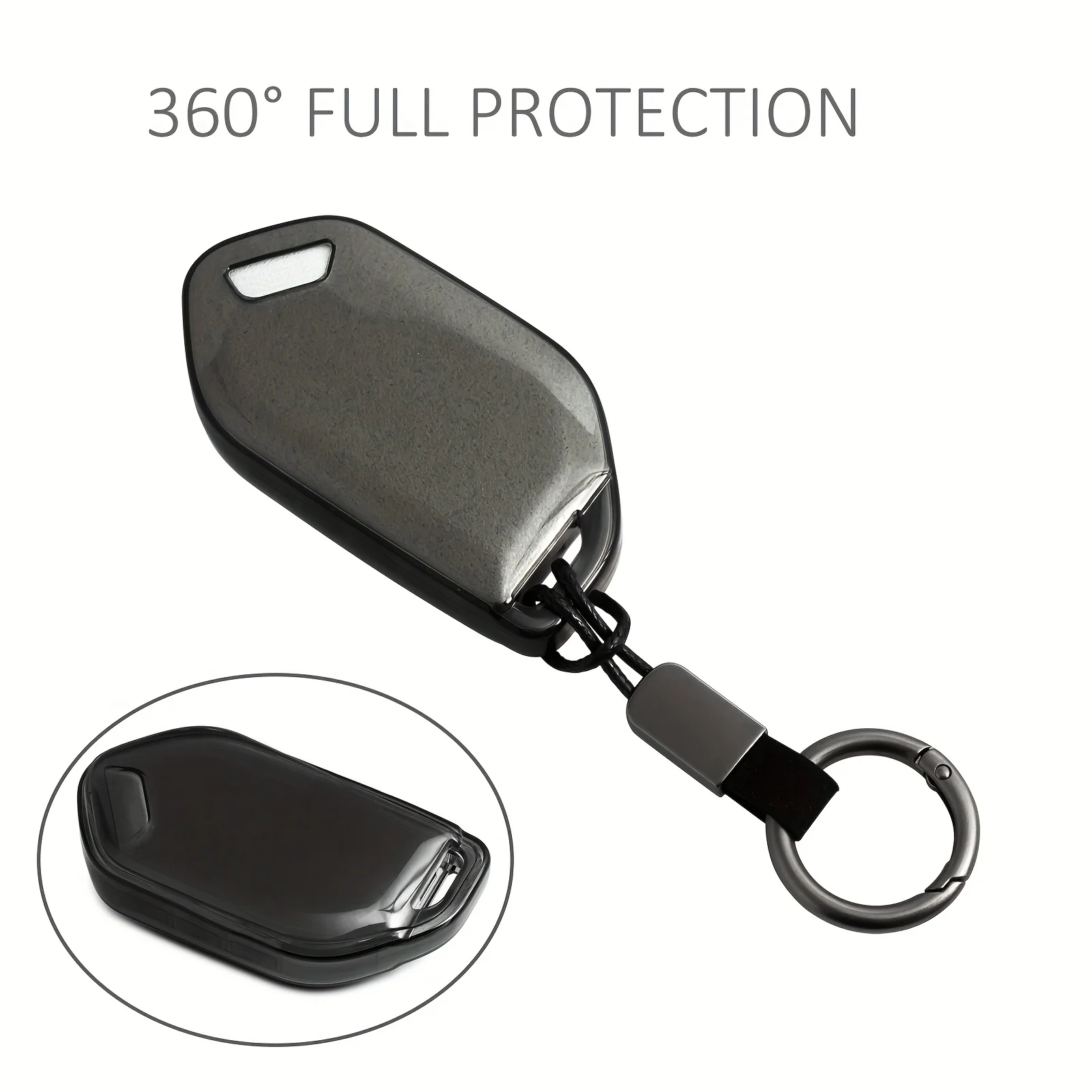 

Transparent Black Key Fob Cover For Kia EV3 EV5 EV9 K3 K4 K5 Sorento Key Case With Keychain, Auto Remote Key Protector