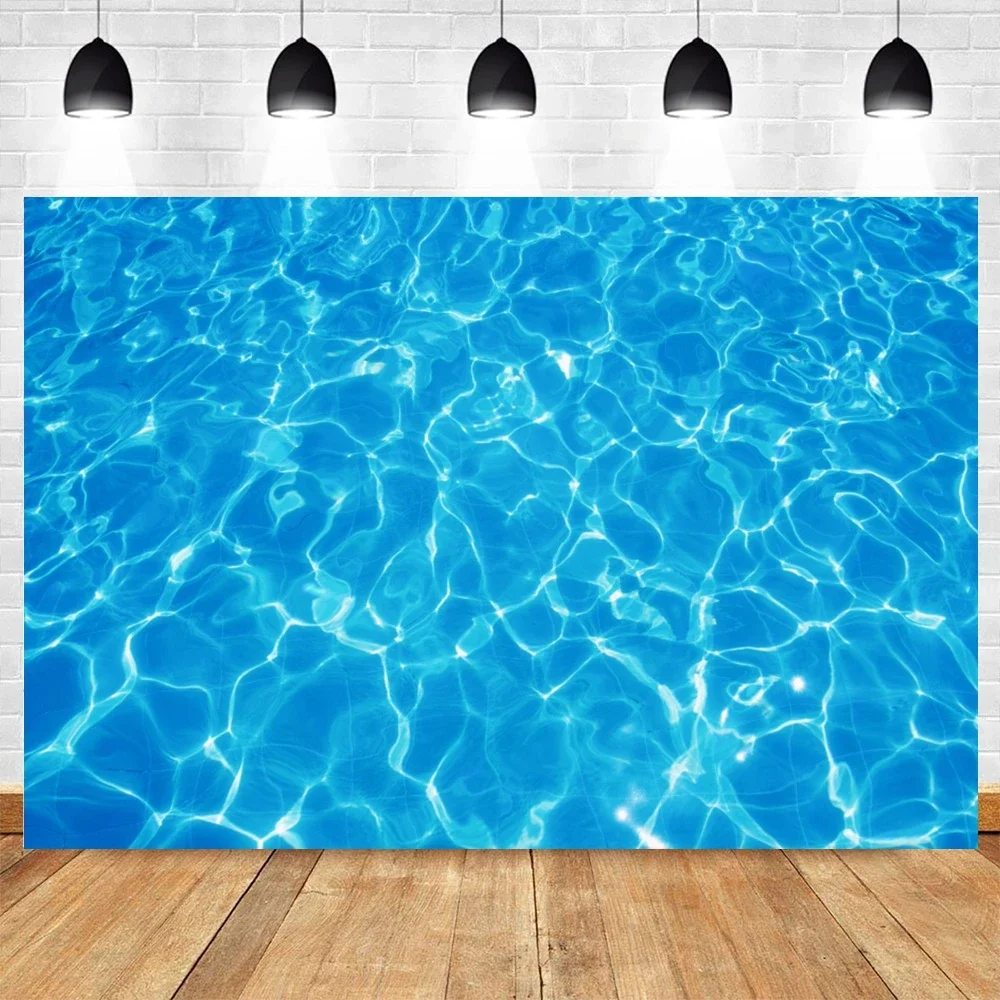 Underwater World Photo Background Undersea Sunlight Deep Blue Water Sun Ray Photography Backdrop for Children Birthday Party