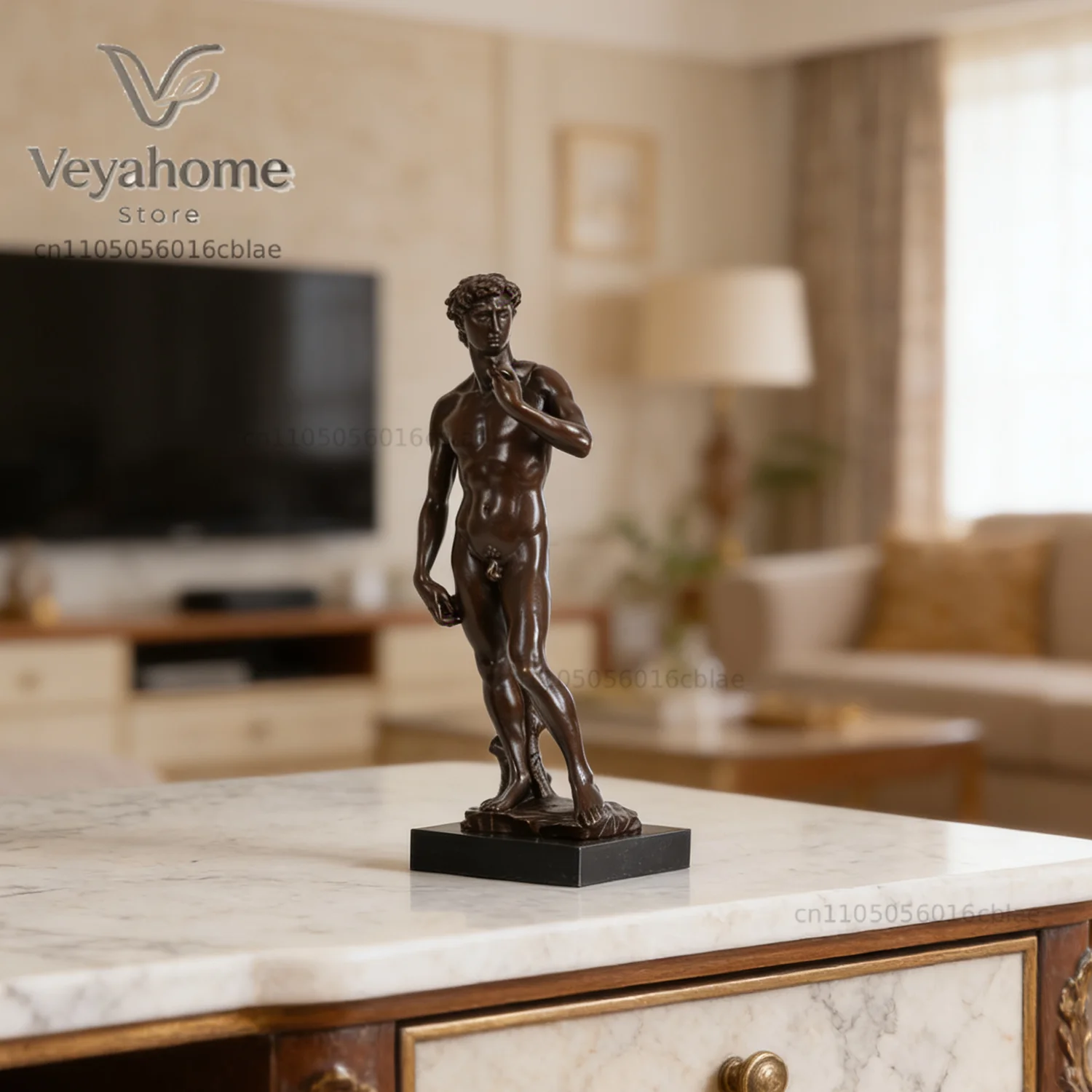 David Statue by Michelangelo Replica Bronze Famous Sculpture Collectible Nude Man Figurine Art Hot Casting Home Decor