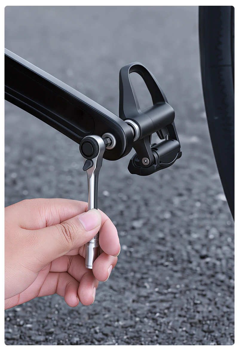 WEST BIKING Fahrradwerkzeug-Set mit Ratschenschlüssel, S2-Legierungsstahl-Bits, tragbares Fahrrad-Reparaturset mit magnetischer Verlängerungsstange – Detail 11