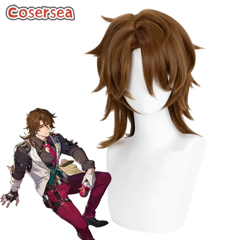 

Cosersea Gallagher Cosplay Wigs Honkai: Star Rail Gallagher 35cm Men Short Straight Brown Cos Wig Synthetic Hair Heat Resistant