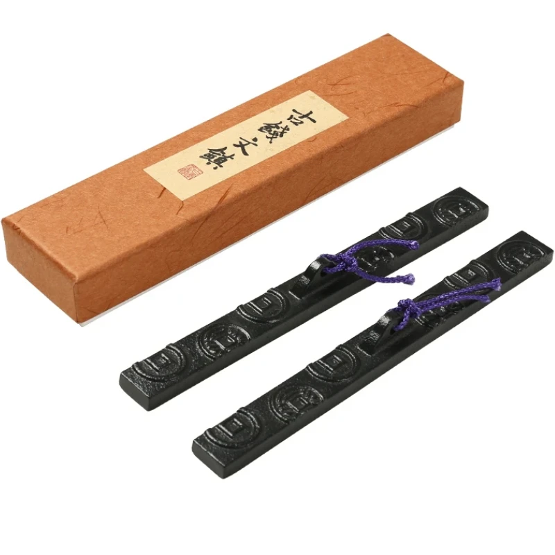 Retro Metal Paper Weight Iron Calligraphy Brush Holder Chinese Ink Painting Paperweights Rice Paper Press Paper Weight Stamp Ink