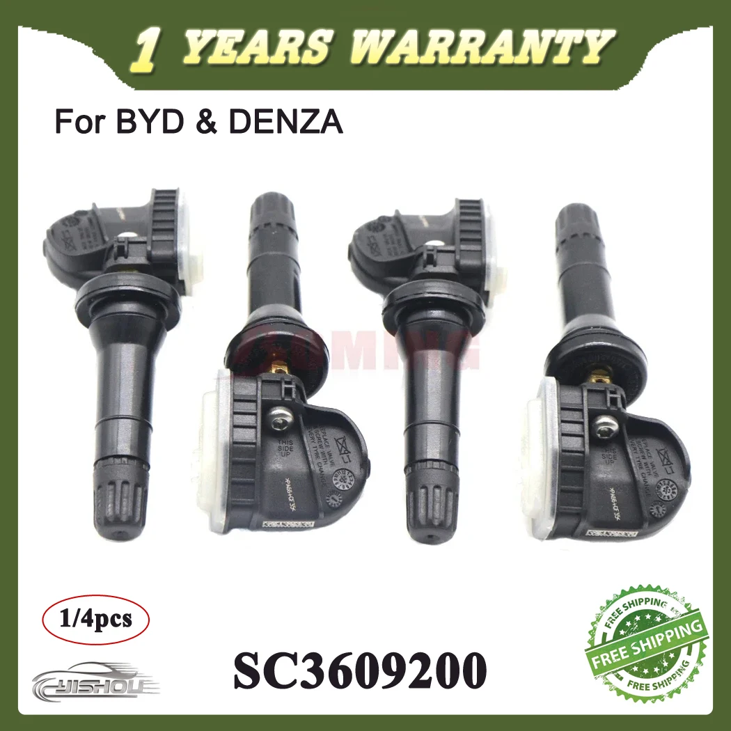 

4 шт. SC3609200 автомобильный монитор давления в шинах TPMS датчик для BYD Dolphin Haitun Tang DM Song Yuan EV 2018-2019 433 МГц SC-3609200