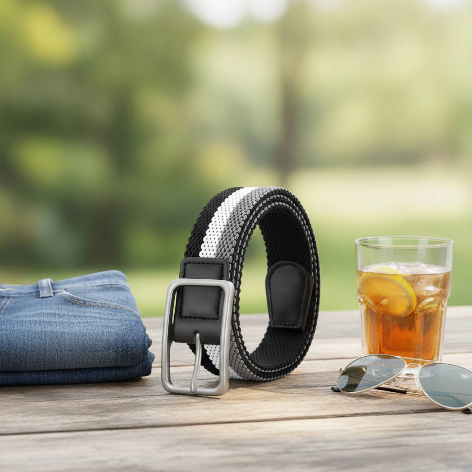 Braided Elastic Belt Comfortable Stretch Woven Belt Flexible Breathable for Men, Everyday Wear, Travel