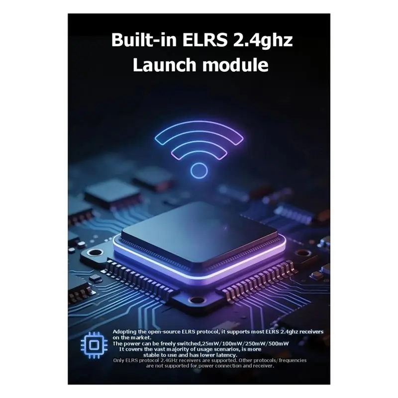 Y44A R1 RC Transmitter ELRS 2.4G, RDC50 FPV Remote Controller Closed Source System, for FPV Drone Racing, No Battery Black