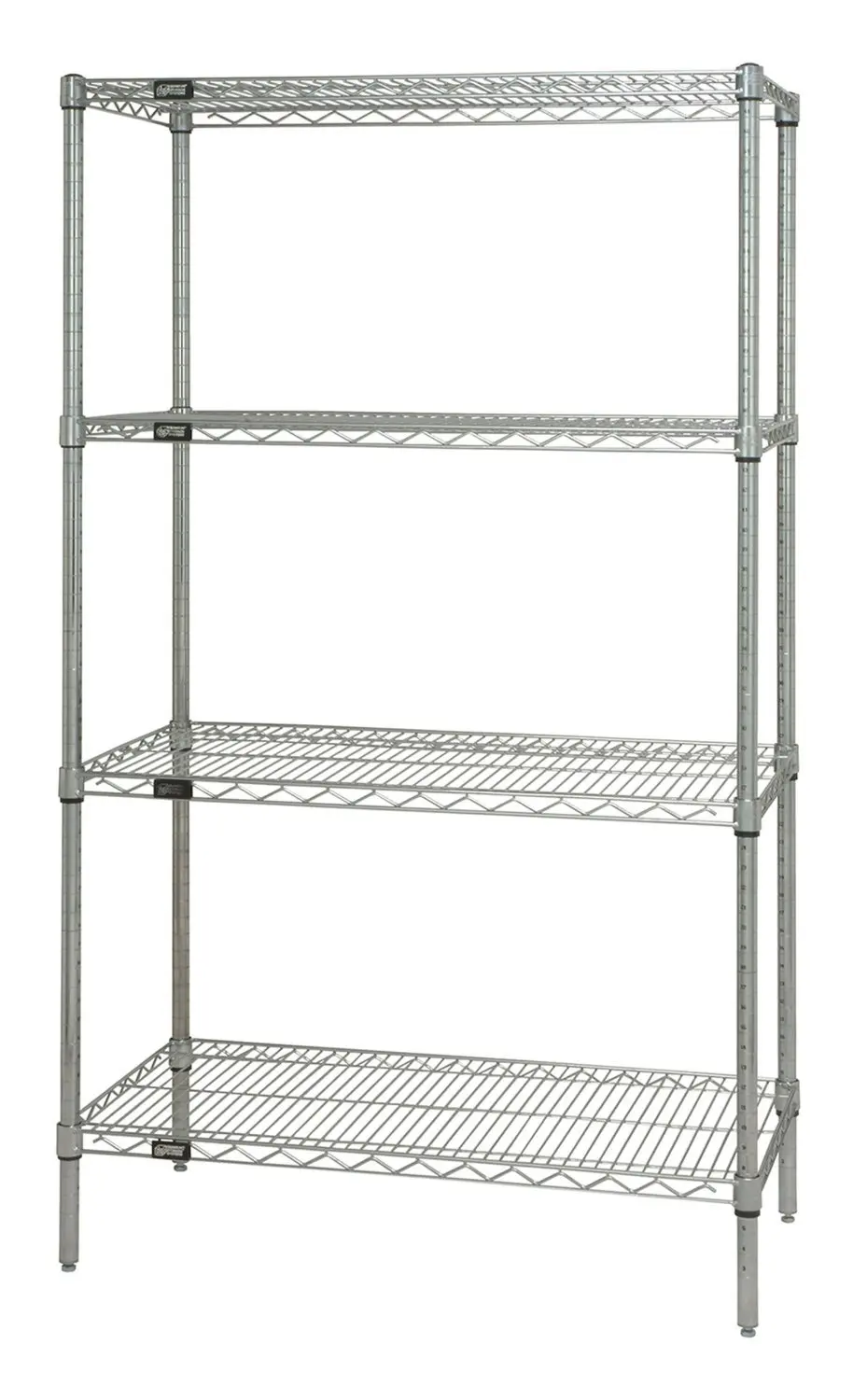 Quantum Storage Systems WR54-3060C Starter Kit for 54" High 4-Tier Wire Shelving Unit, Chrome Finish, 30" Width x 60" Length