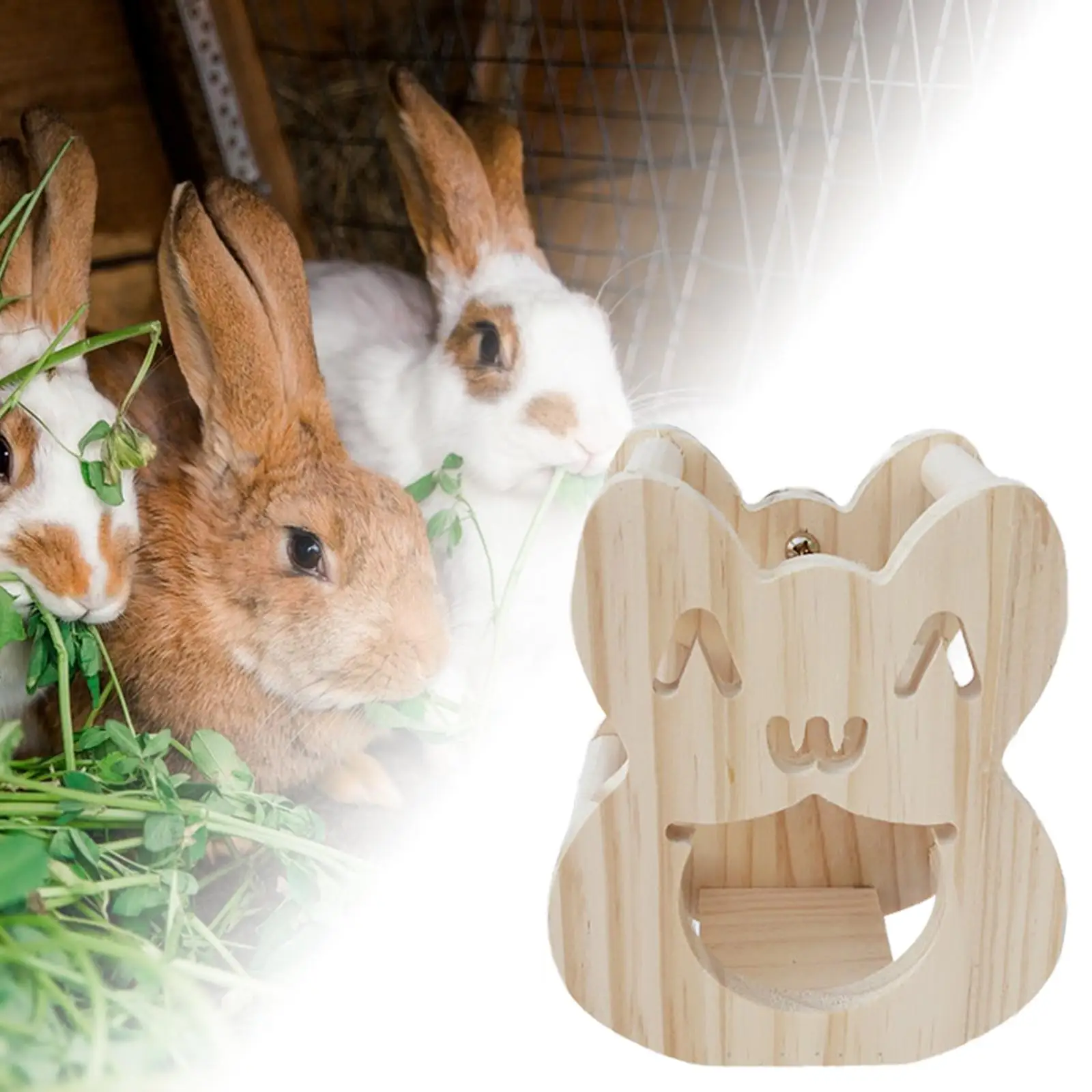 Wooden Hay Feeder Grass Dispenser Smooth Feeding Holder Keeps Grasses Clean and Fresh Creative Bunny Hay Rack Chinchillas