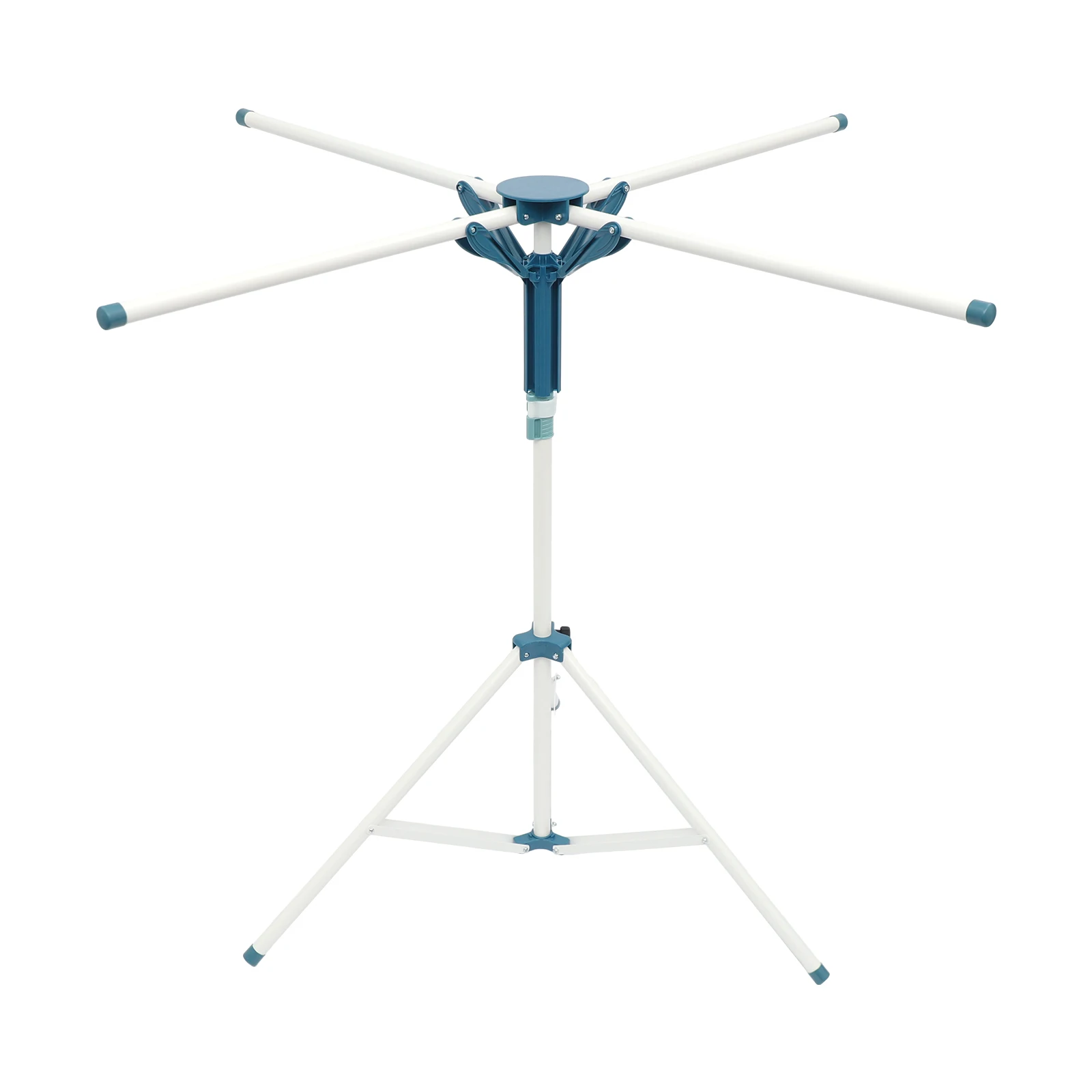 Tripod Clothes Drying Rack, Foldable Laundry Drying Rack with 4 Rods & 2 Clips, Adjustable Height 3.6-5.9ft for Balcony Patio