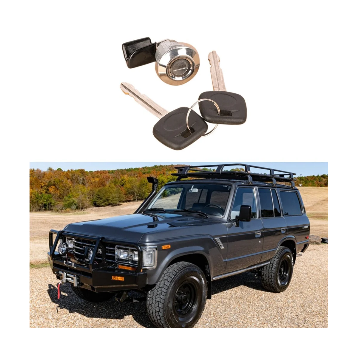 Cilindro de fechadura da porta de combustível & chave para toyota land cruiser fj60 fj62 1980-1990 69057-90a02