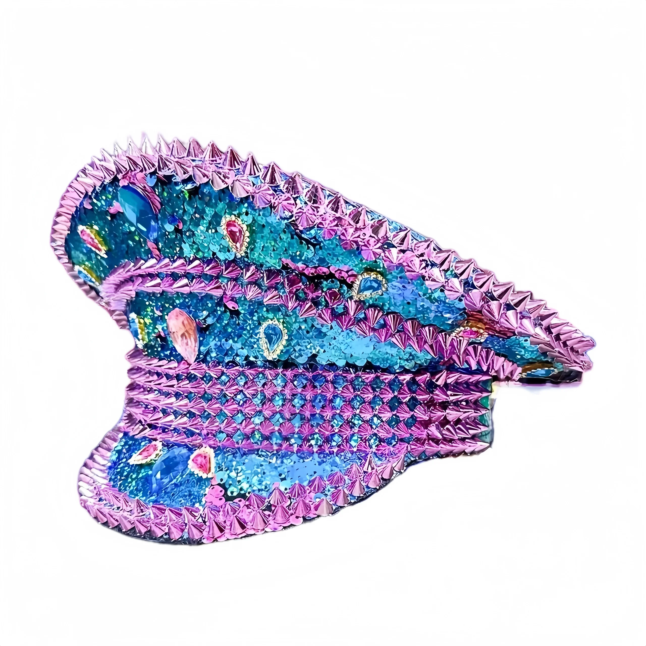 

HongLuan стимпанк капитанская шляпа со стразами для женского фестиваля Burningman, винтажные военные аксессуары и военная кепка для мужчин