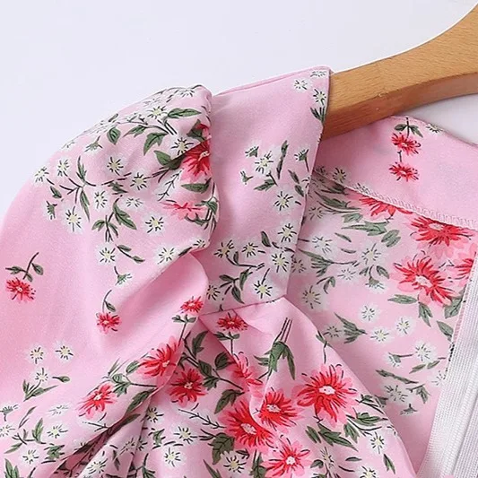 V-Ne Gonna lunga a trapezio con stampa floreale Bubble Sve Long Dr Ele Sle Summer Faion pezzo unico