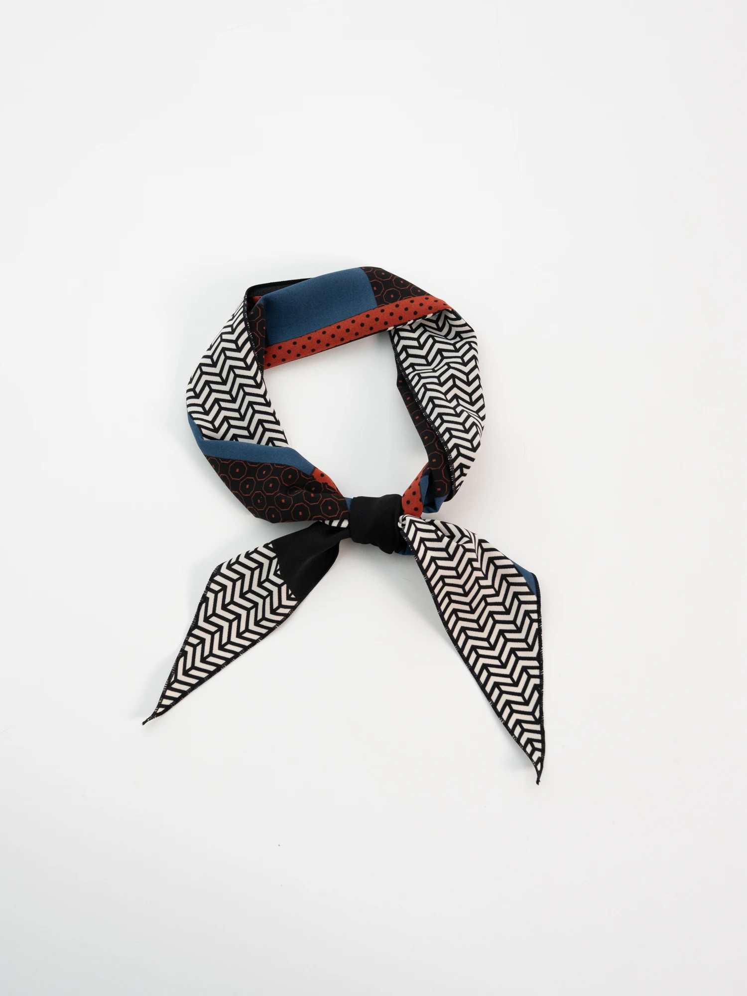 

GOTAN Korean Style Triangular Scarf Spring Autumn New Artistic Retro Geometric Color Collision Women's Necktie Waist Belt