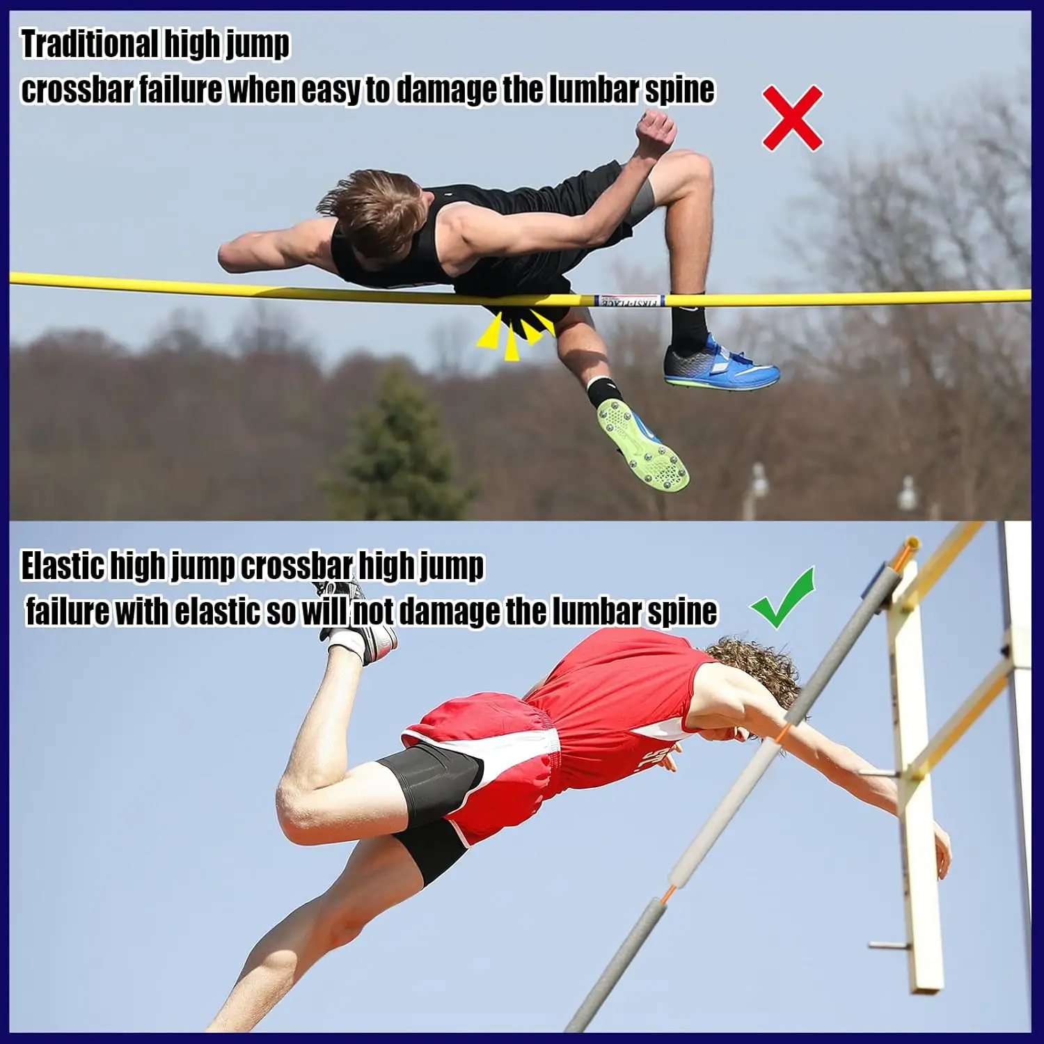 , Multi Colors Elastic Practice Foam Crossbar And Nylon Storage Bag, High Jump Training Equipment, Field Track Jumping Crossb
