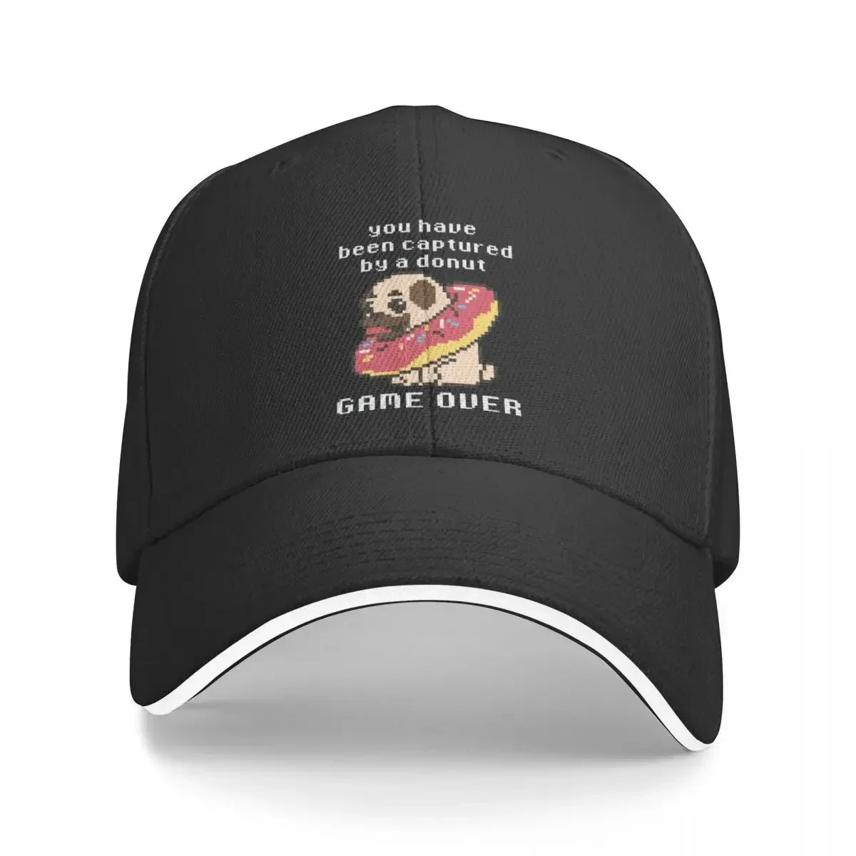 8-Bit Pug in a Donut Cap Trucker Cap baseball cap Adjustable Dad Hat Sports Streetwear Outdoor for Sun Protection