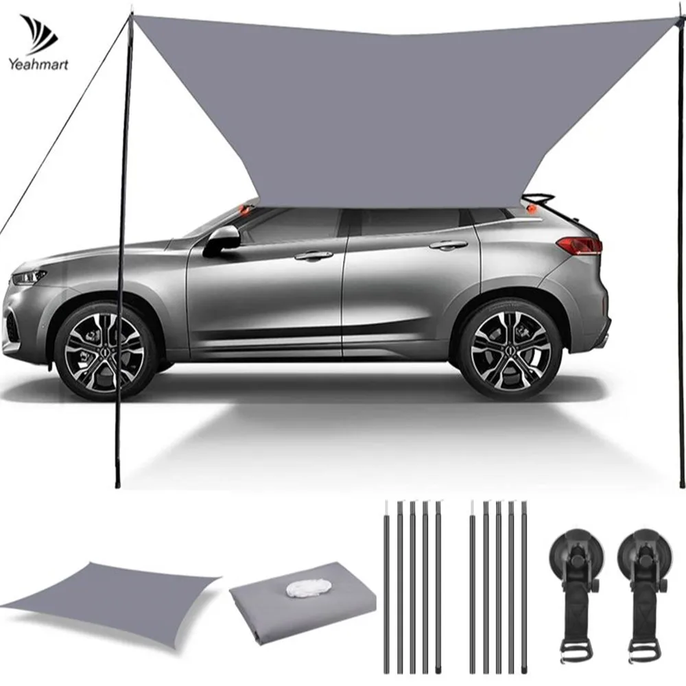 Car Shelter Shade Camping Side Car Roof Top Tent Awning Waterproof UV Portable Camping Tent Automobile Rooftop Rain Canopy 