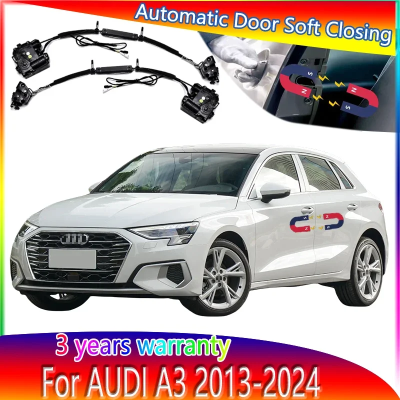 Car Soft Close Door Latch Pass Lock Actuator Electric Absorption Suction Silence Closer For Audi A3 2013-2024 Car Accessories