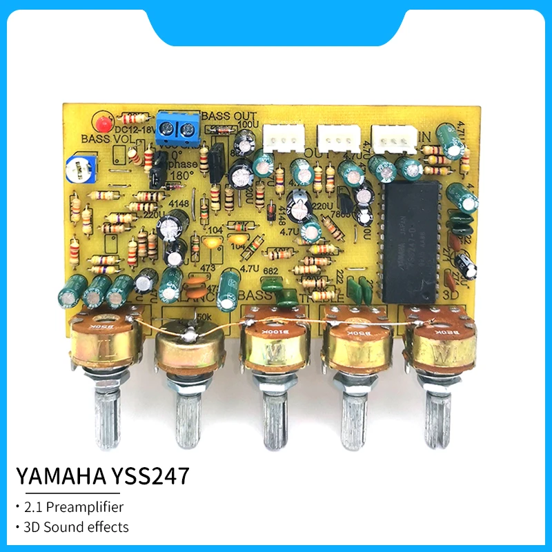 

YSS247 Audio Preamplifier Board 3D Sound Effect Processor 2.1 Channels Subwoofer Tone ControlBoard For Amplifier