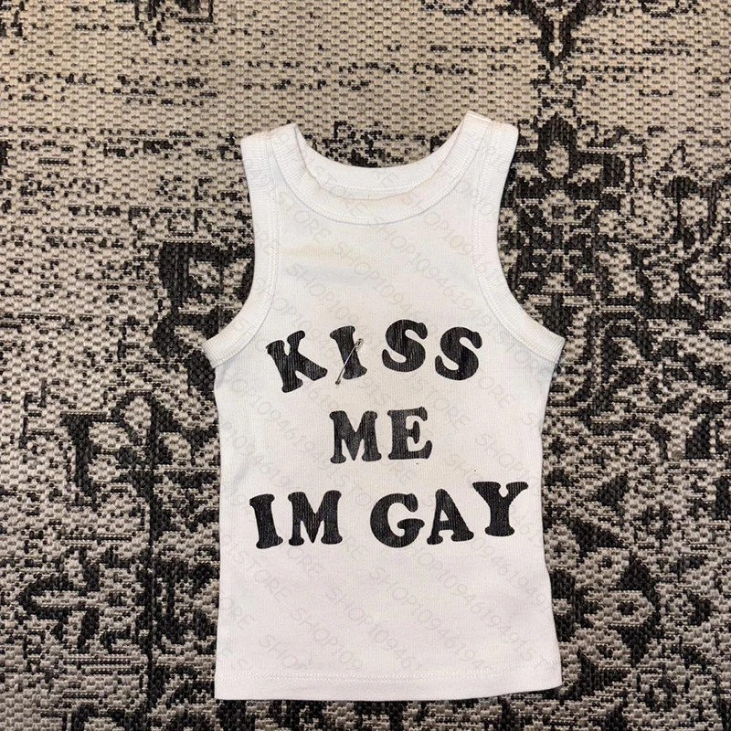 

Y2k Clothes Harajuku Retro Crop Top Pin buckle Letter Print Aesthetic Grunge Short Sleeve Tanks Women Streetwear Shoujo Clothes