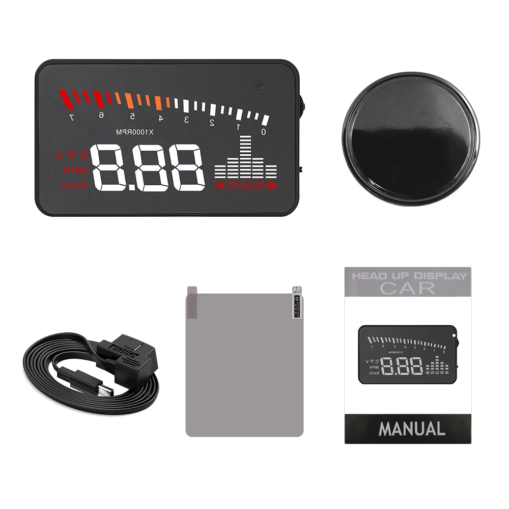 

Auto Electronic Voltage Alarm 3.5 HUD Head-Up Display Car OBD2 HUD Display Car Speed Projector Digital Speedometer