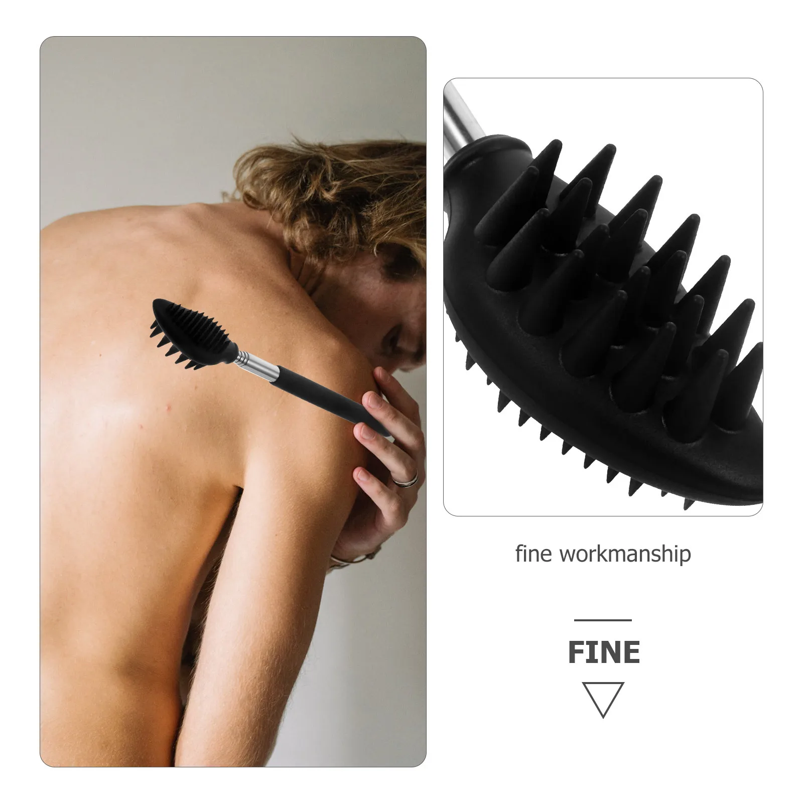 

Silicone Back Scratcher Long Handle Durable Handheld Anti Itch Massager Tool Portable Back Scratching Tool for Adults Family