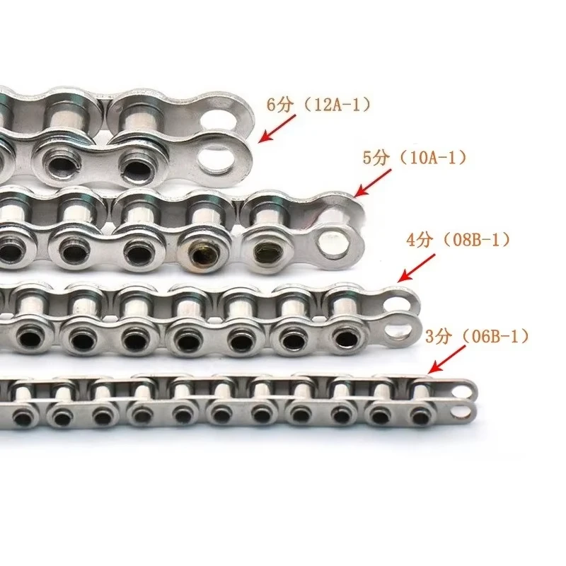 Hollow Pin Chain 1/1.5Meter 06B/08B/10A/12A 304 StainlessSteel Short Pitch Roller Chain For Industrial Transmission Hollow Chain