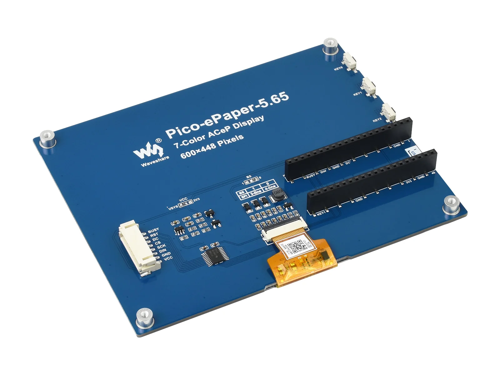 Pico-ePaper-5.65,5.65 pouces Module d'affichage e-ink coloré pour Raspberry Pi Pico, 600 × 448 Pixels, ACeP 7 couleurs