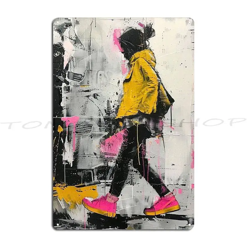 Banksy Stencil Style Urban Graffiti Metal Sign Plaques Wall Plaque Garage Plaques Printing Tin Sign Poster