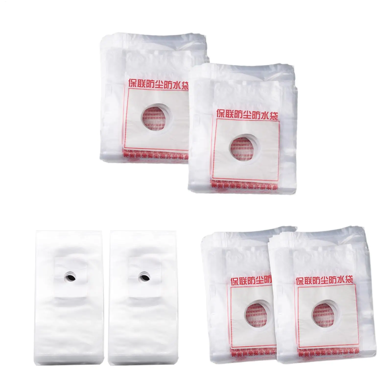 100Pcs Drill Dust Collector Bag for Wall Hole Punching Self Stick Plastic Cover Pre Cut Hole for Drill Bit Tearproof Reusable