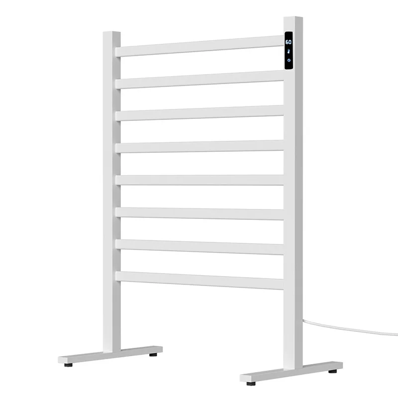 

Intelligent timing digital display electric heating towel rack space aluminum bathroom floor removable drying towel rack