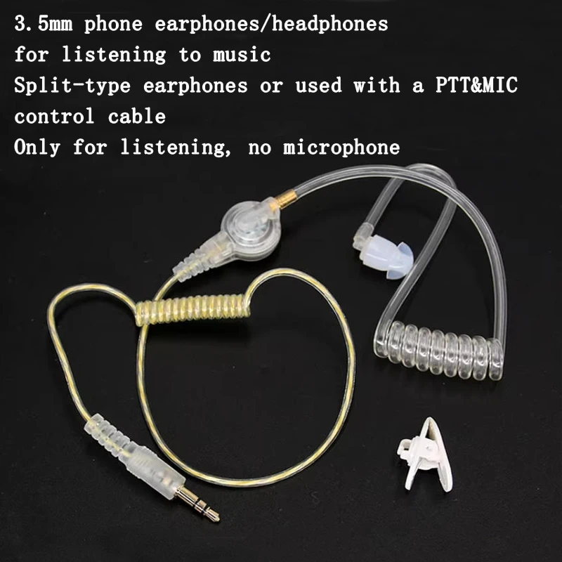 

3.5mm listen-only acoustic tube mobile phone earphone, walkie talkie handheld microphone 3.5mm external single listening headset