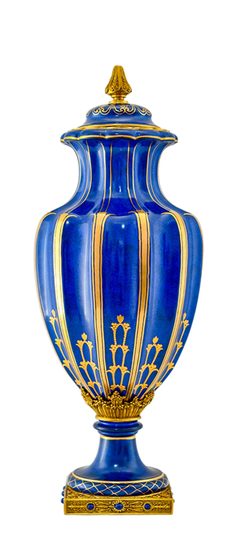 &c Fine Series Gold-plated Ceramic Traditional Desktop Floor Vase  Decorative Vase Set for Home/Family Room/Hotel Use
