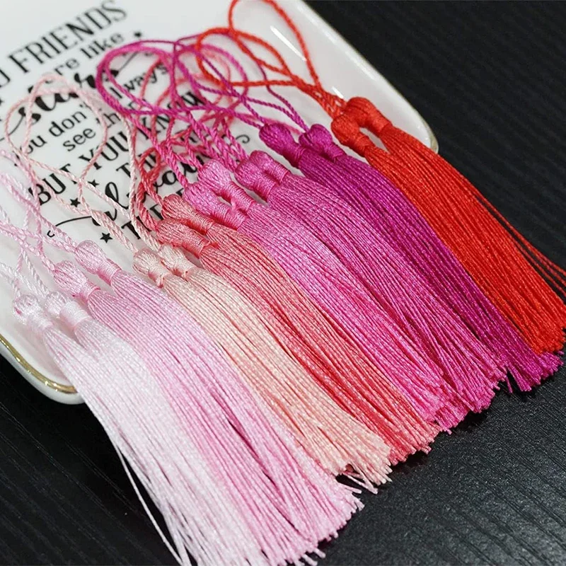 50Pcs 13cm Tassels Bookmark Tassels Silky Handmade Soft Craft Mini Tassels for Bookmarks Trim Fringe DIY Crafts Jewelry Making