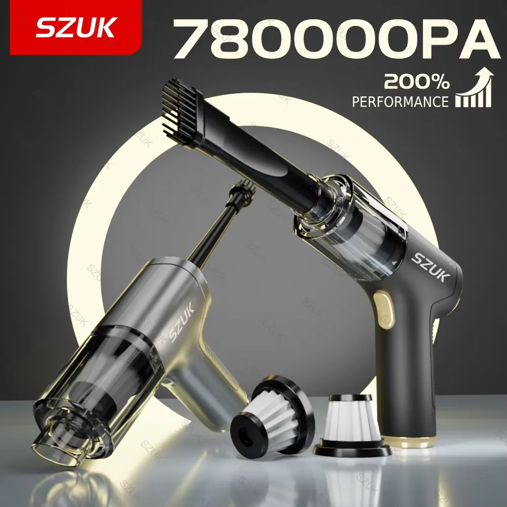 SZUK 780000Pa Car Vacuum Cleaner Handheld Cleaning Machine Powerful Portable Blower Wireless Mini Vacuum Cleaner for Car Home