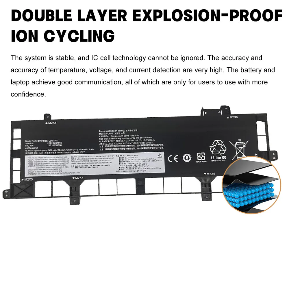 L21L4P72/L21C4P72/L21D4P73/L21M4P74 15.44V 52.5Wh 3400mAh 48H Fast Ship Fit Lenovo ThinkPad P16s T16 Gen1 Gen2 High quality