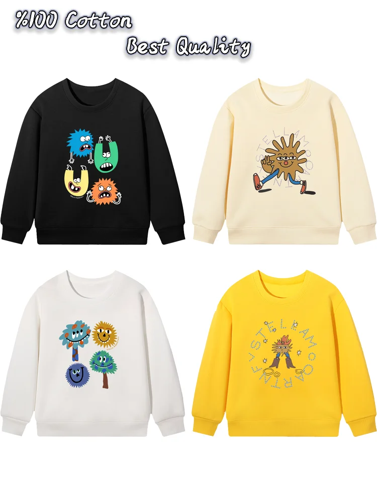 fashion Boys sweatshirt 2026 new winter kids clothes cute cartoon long sleeves child pullover Fun printed sweater monster hoodie