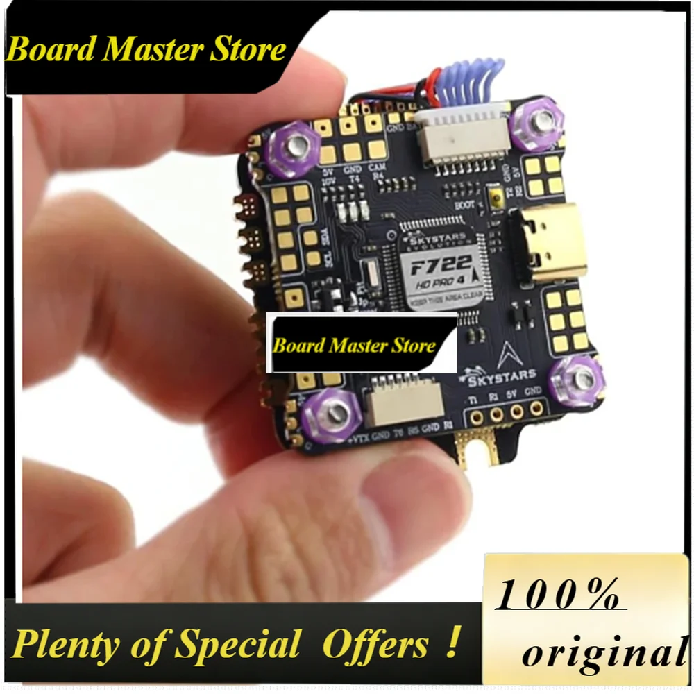 BoMaSSkystars F7 F722HD PRO4 Flight Controller OSD KO45/KO60 45A/60A 128K Blheli_32 3-6S ESC Stack 30.5mm FPV Racing Drone Quadc