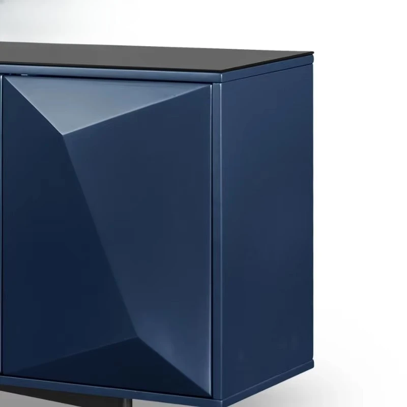 بوفيه طاولة طعام لوحة جانبية خزانة خشبية زرقاء 10 أثاث منزلي غرفة طعام خشبية، طراز صيني حديث #5