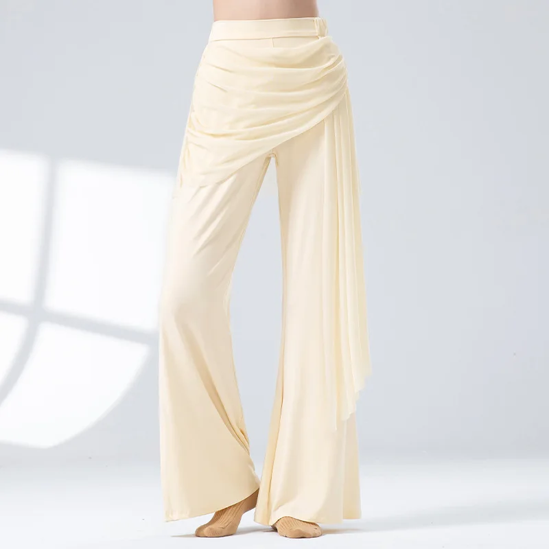 سروال الرقص الكلاسيكي - قماش شبكي مع كشكش وخصر مطاطي، مناسب لممارسة الرقص الحديث وتدريبات اللياقة البدنية.