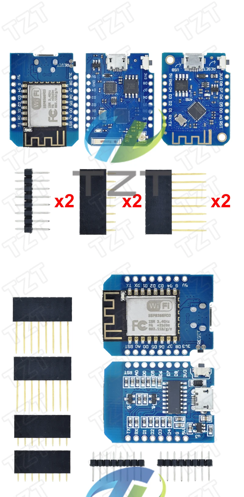 WeMos D1 Mini Pro V3.0 NodeMcu 4 MB/16 MB Bytes Lua WIFI Internet of Things Entwicklungsboard basierend auf ESP8266 CH340G Nodemcu V2 – Detail 21
