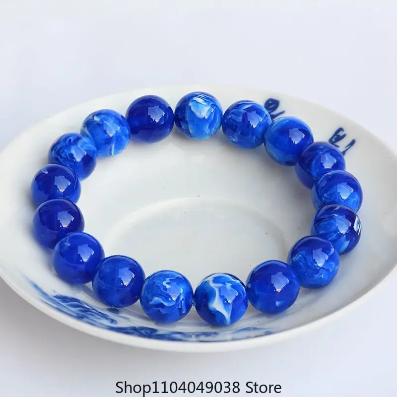 New Middle East Pure Natural Blue Honey Bracelet Rough Stone Beeswax Amber Bamoer Official Store Pandora Bracelet Jewelry