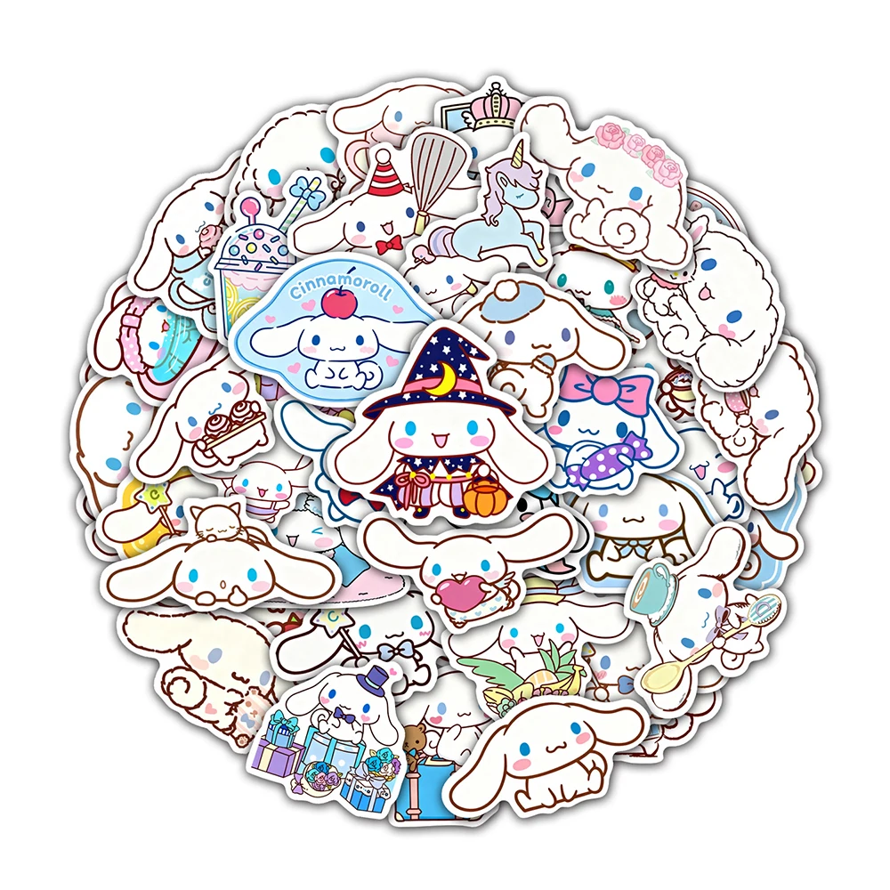 

10/30/60pcs Cute Cartoon Sanrio Cinnamoroll Anime Stickers Kawaii Decals DIY Skateboard Luggage Bike Waterproof Graffiti Sticker