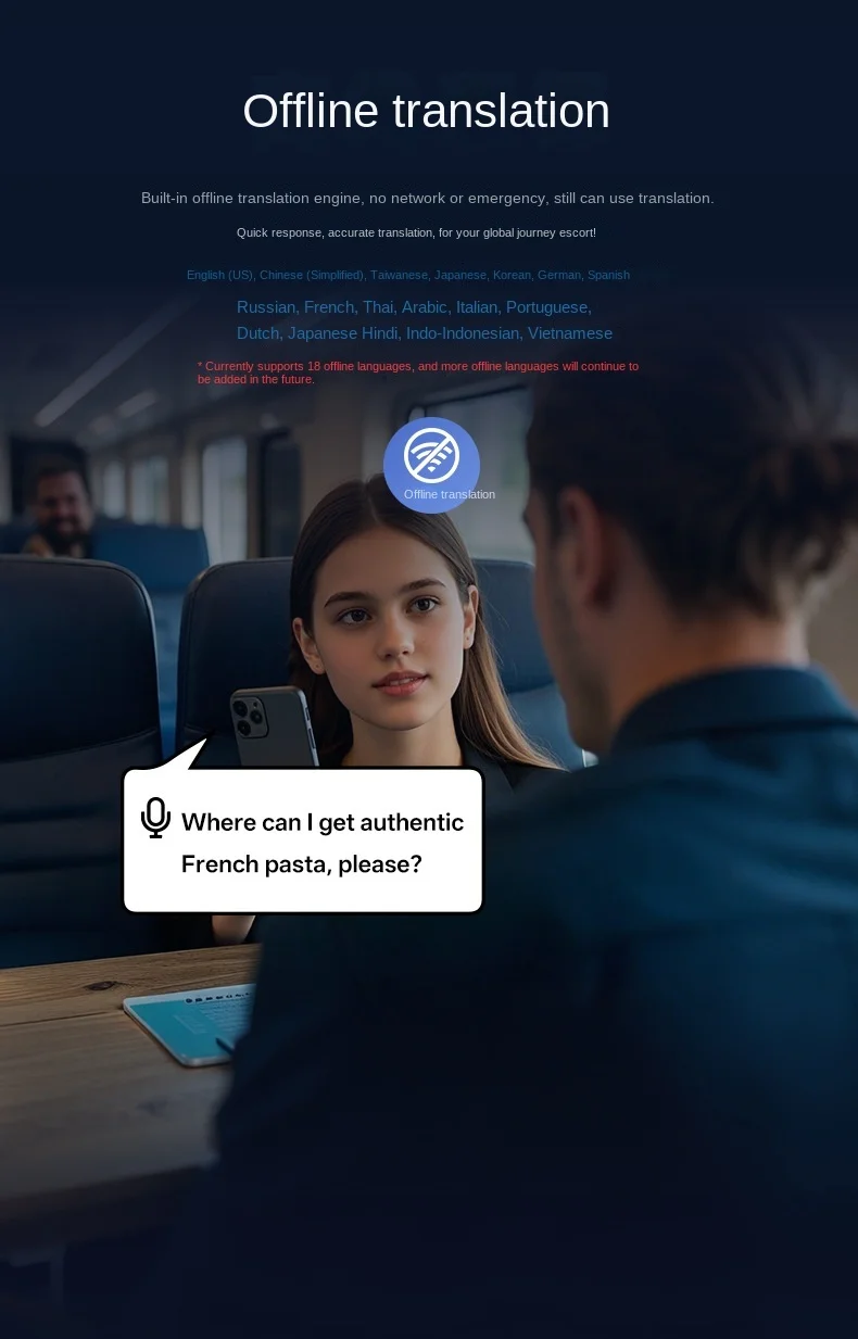 138 لغة غير متصلة بالإنترنت عبر الإنترنت AI ChatGPT مترجم الترجمة الفورية العربية الروسية ترجمة مسجل صوتي