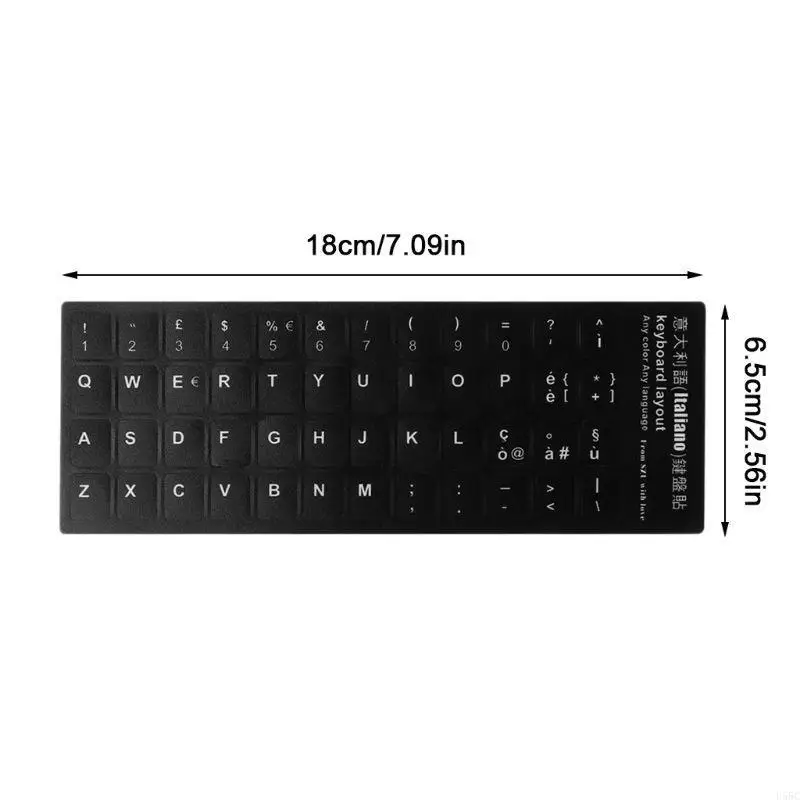 U55C Durable Russian/French/Spanish/Japanese/German/Arabic/Korean/Italian Keyboard Language Sticker Black White Waterproof