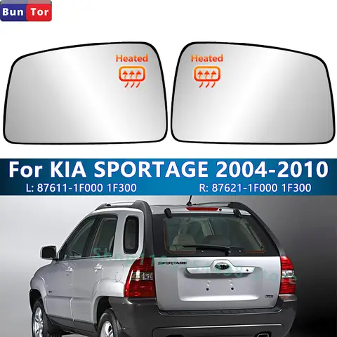 Kia SPORTAGE 용 자동차 백미러 유리 2004 2005 2006 2007 2008 2009 2010/87611-1F000 87621-1F000/윙 미러 렌즈/자동차 액세서리