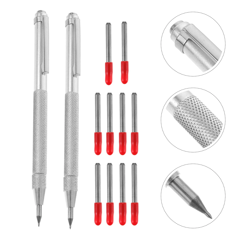1 Set Tungsten Carbide Tip Scriber Marking Pen For Glass Metal Engraving Precision Scribe Tool Replacement Tips Portable Durable