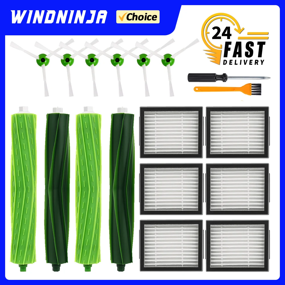 Para iRobot Roomba i2 i3 i3 + i4 i4 + i6 i6 + i7 i7 + i8 i8 + E5 E6 E7 cepillo principal filtro HEPA Cepillo Lateral Kit de repuesto para aspiradora de pelo de mascotas